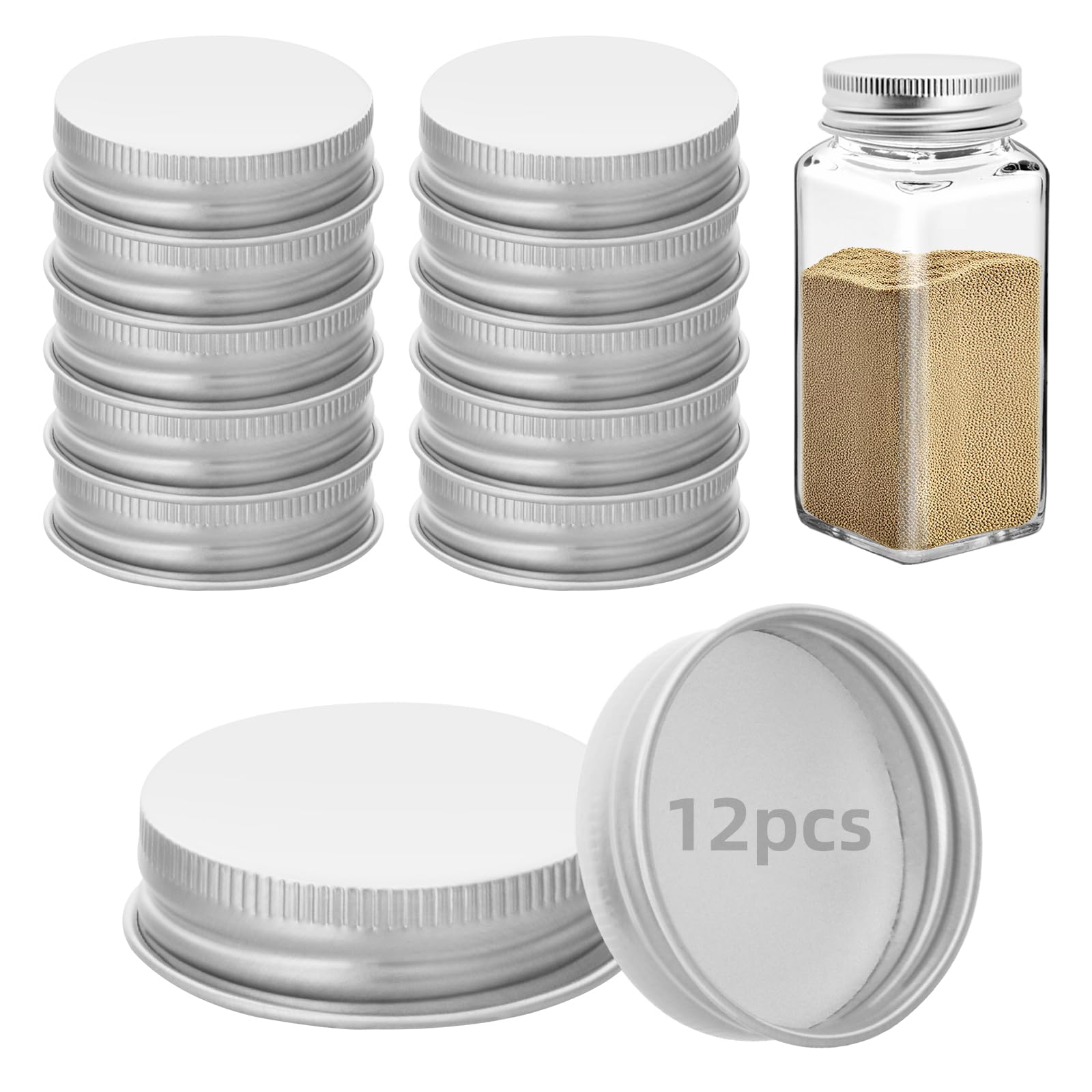 Amazon.com: 12 Pcs Silver iron Lids Lids for 4 oz and 6 oz Square